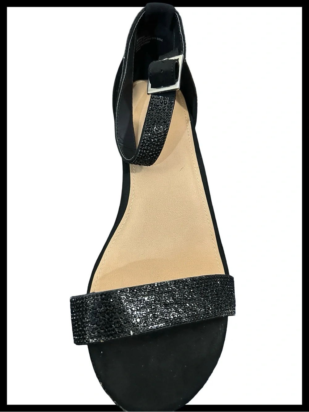 NWOT Torrid Black Rhinestone Embellished Platform Tapered Heel Sandal